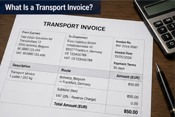 Documento de fatura de transporte mostrando custos de frete, detalhes do envio e informações de faturação